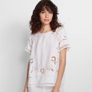 Club Monaco - Lochin Linen Top in White, S